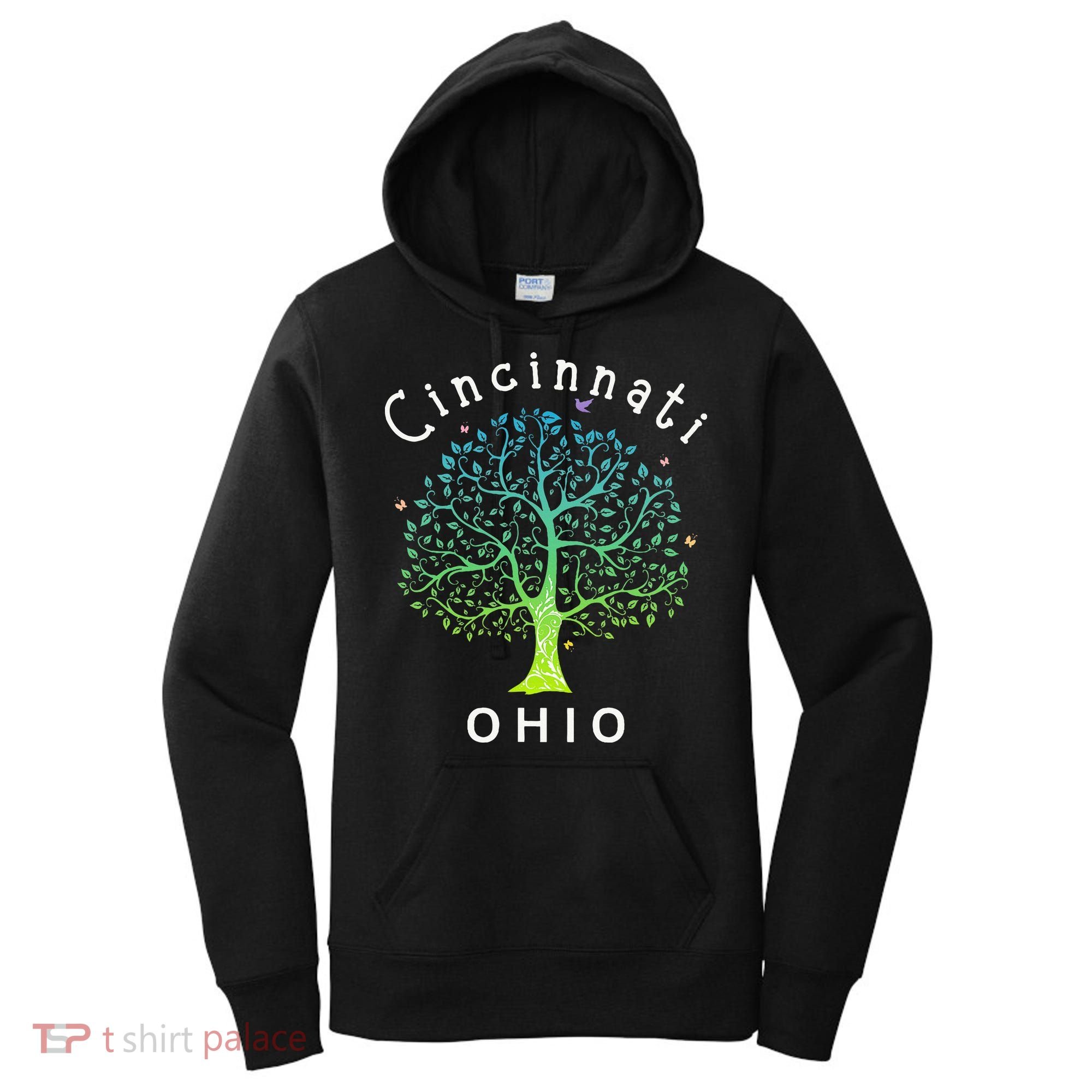 Cincinnati Ohio With Tree Love For Cincinnati Women's Hoodie