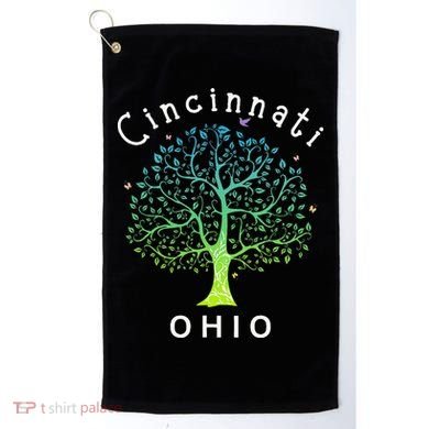 Cincinnati Ohio With Tree Love For Cincinnati Golf Towel