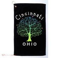 Cincinnati Ohio With Tree Love For Cincinnati Golf Towel thumb 0