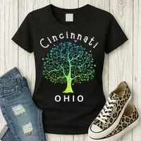 Cincinnati Ohio With Tree Love For Cincinnati Women's T-Shirt thumb 3