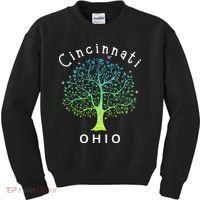 Cincinnati Ohio With Tree Love For Cincinnati Kids Sweatshirt thumb 0