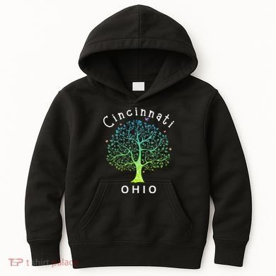 Cincinnati Ohio With Tree Love For Cincinnati Kids Hoodie