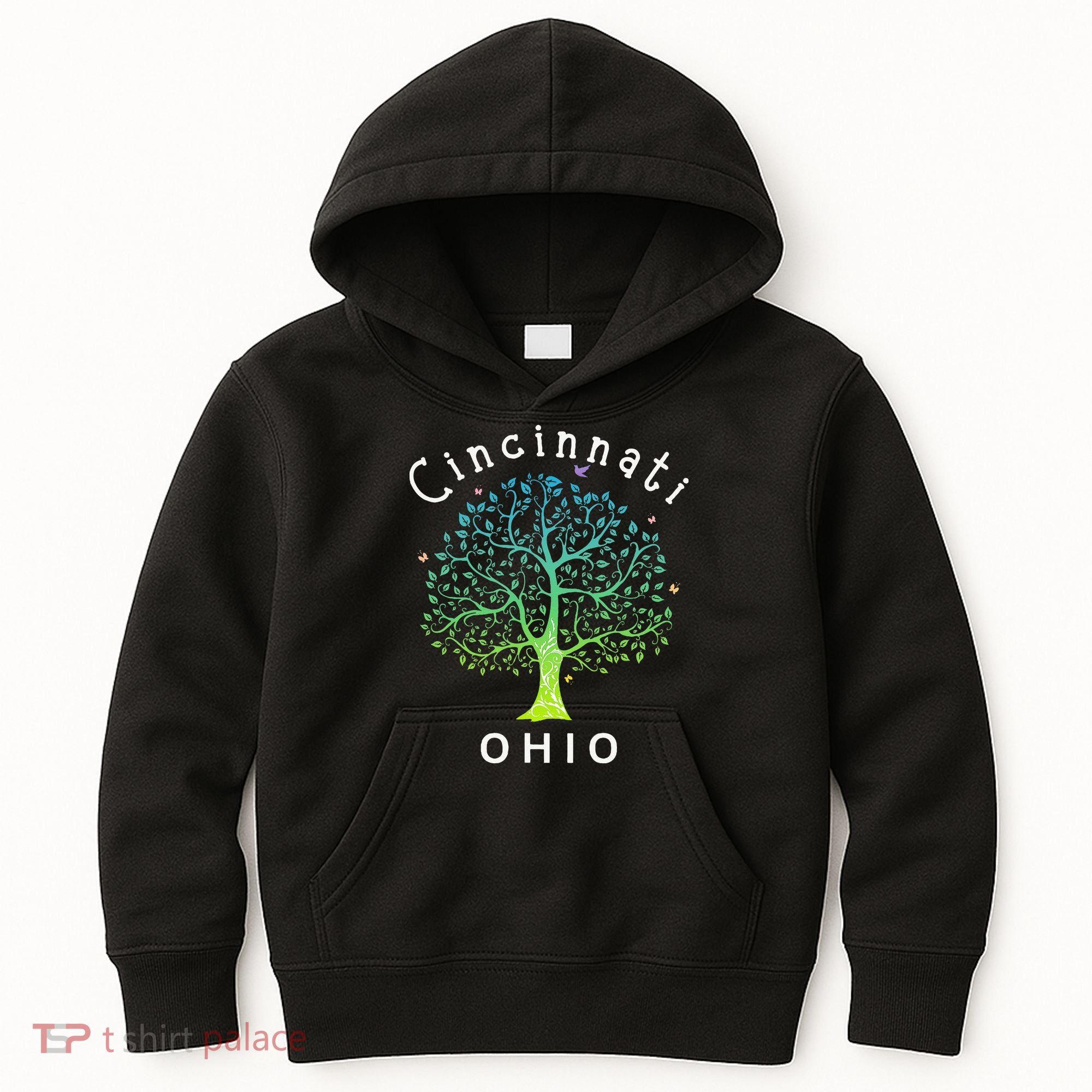 Cincinnati Ohio With Tree Love For Cincinnati Kids Hoodie