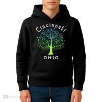 Cincinnati Ohio With Tree Love For Cincinnati Kids Hoodie thumb 4