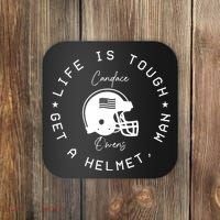 Candace Owens Wearing Life Is Tough Get A Helmet Man Coaster thumb 0