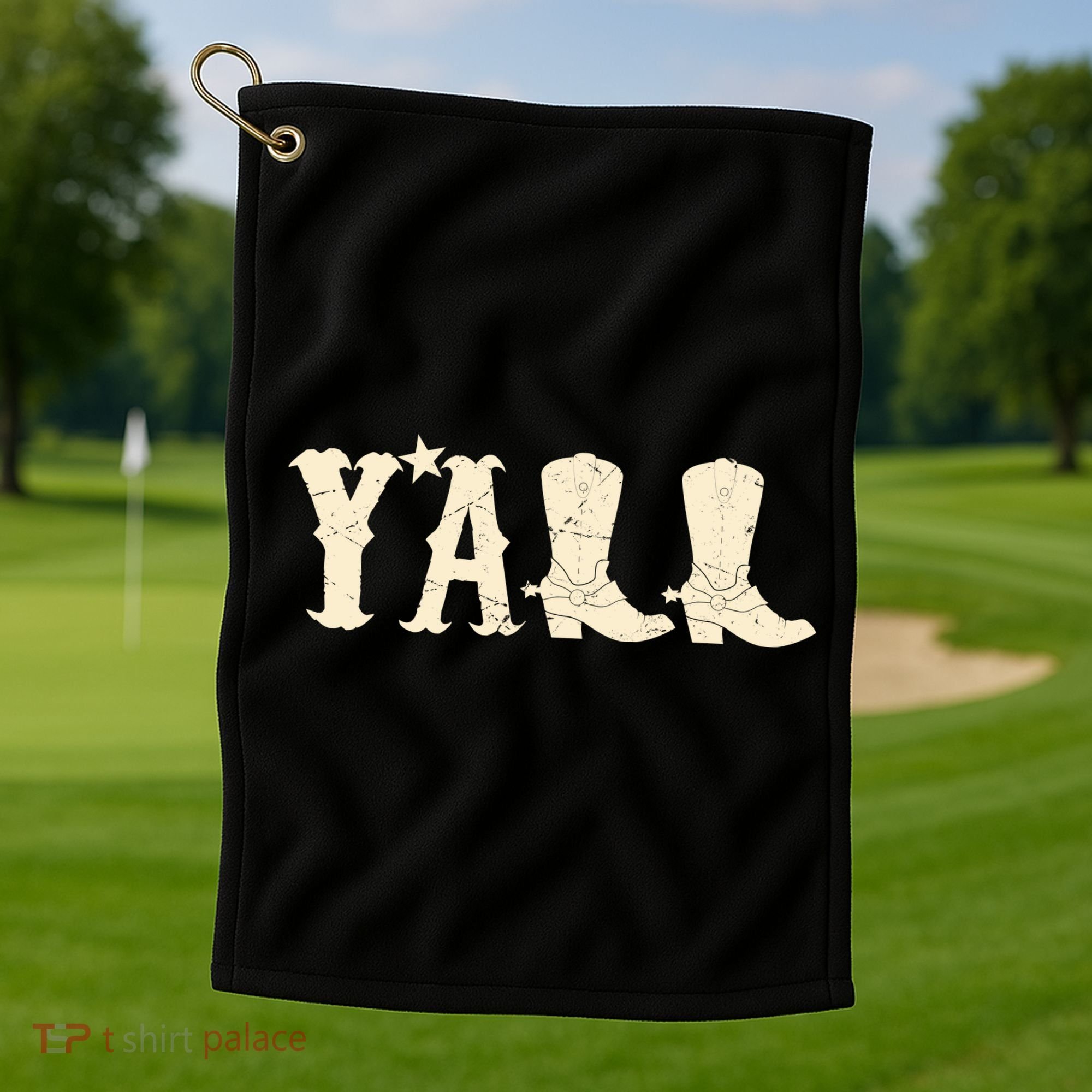 Cowboy Boots Y'ALL Golf Towel