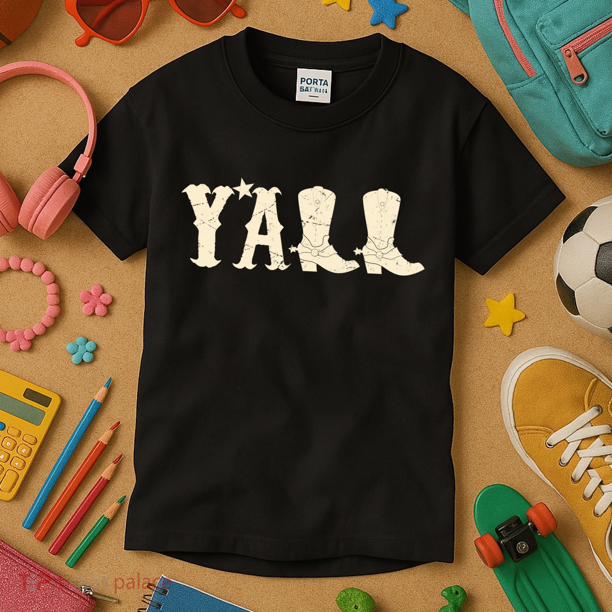Cowboy Boots Y'ALL Kids T-Shirt