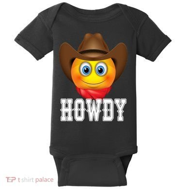 Cowboy Emoji HOWDY! Baby Bodysuit