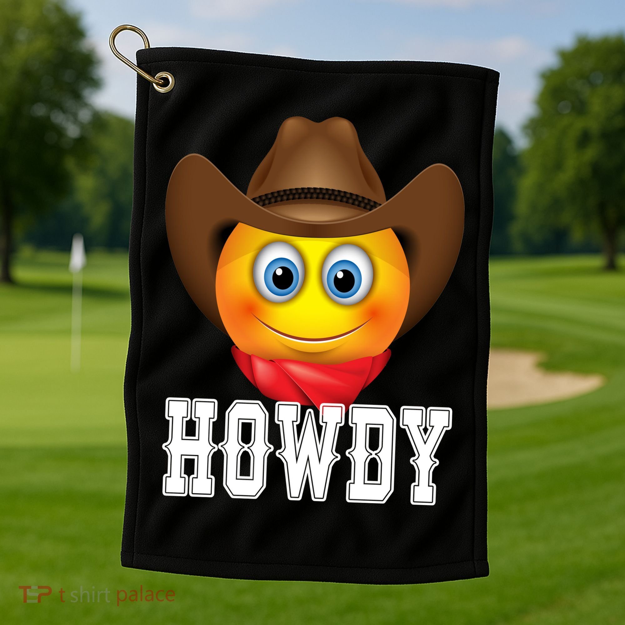 Cowboy Emoji HOWDY! Golf Towel