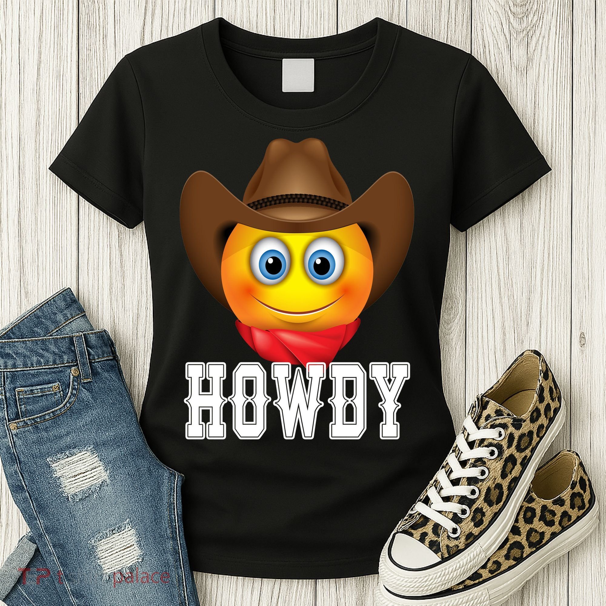 Cowboy Emoji HOWDY! Women's T-Shirt