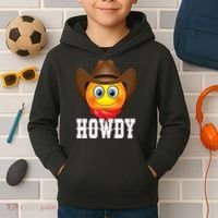 Cowboy Emoji HOWDY! Kids Hoodie thumb 2