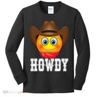 Cowboy Emoji HOWDY! Kids Long Sleeve Shirt thumb 0