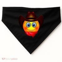 Cowboy Emoji Smiley USA-Made Doggie Bandana thumb 0