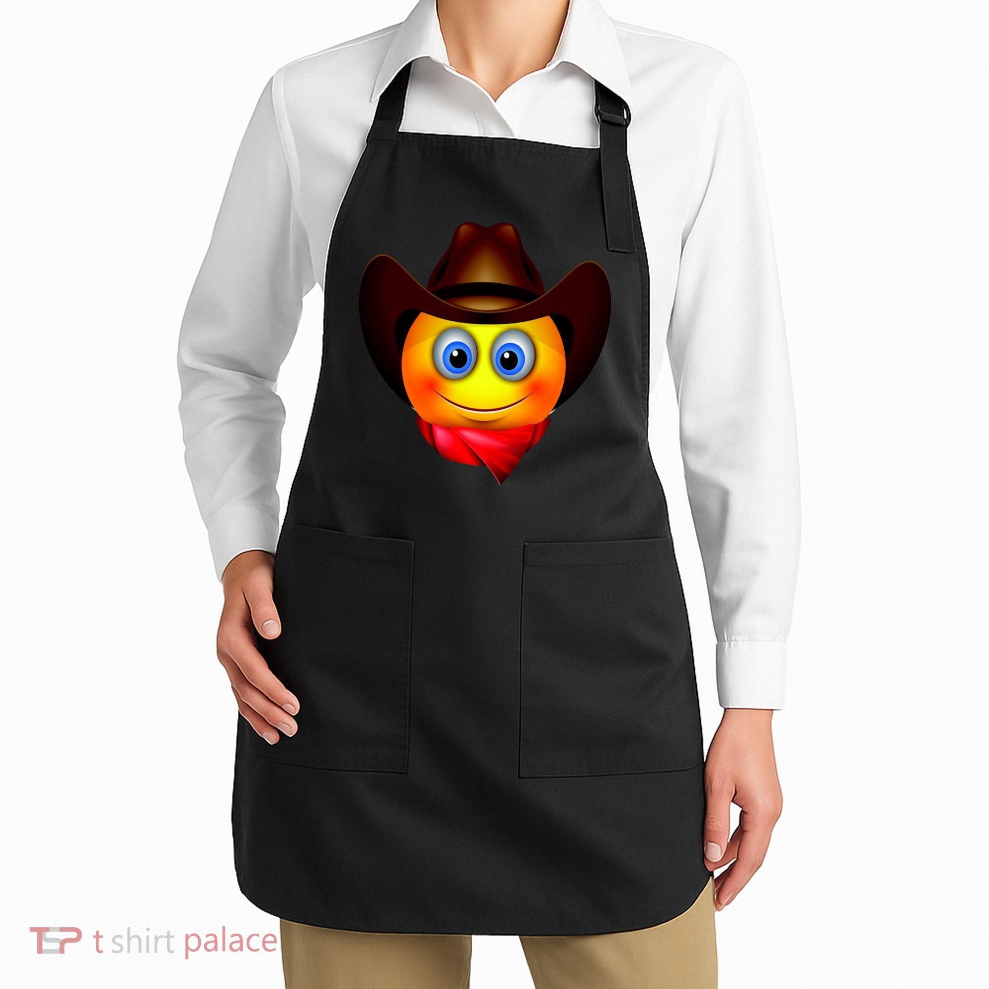 Cowboy Emoji Smiley Apron
