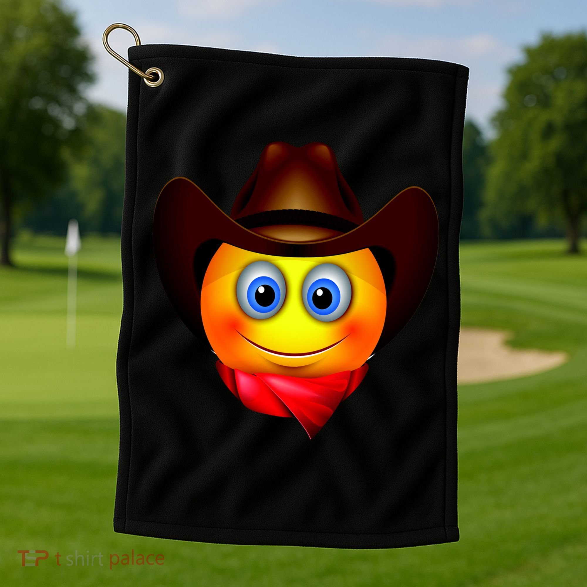Cowboy Emoji Smiley Golf Towel