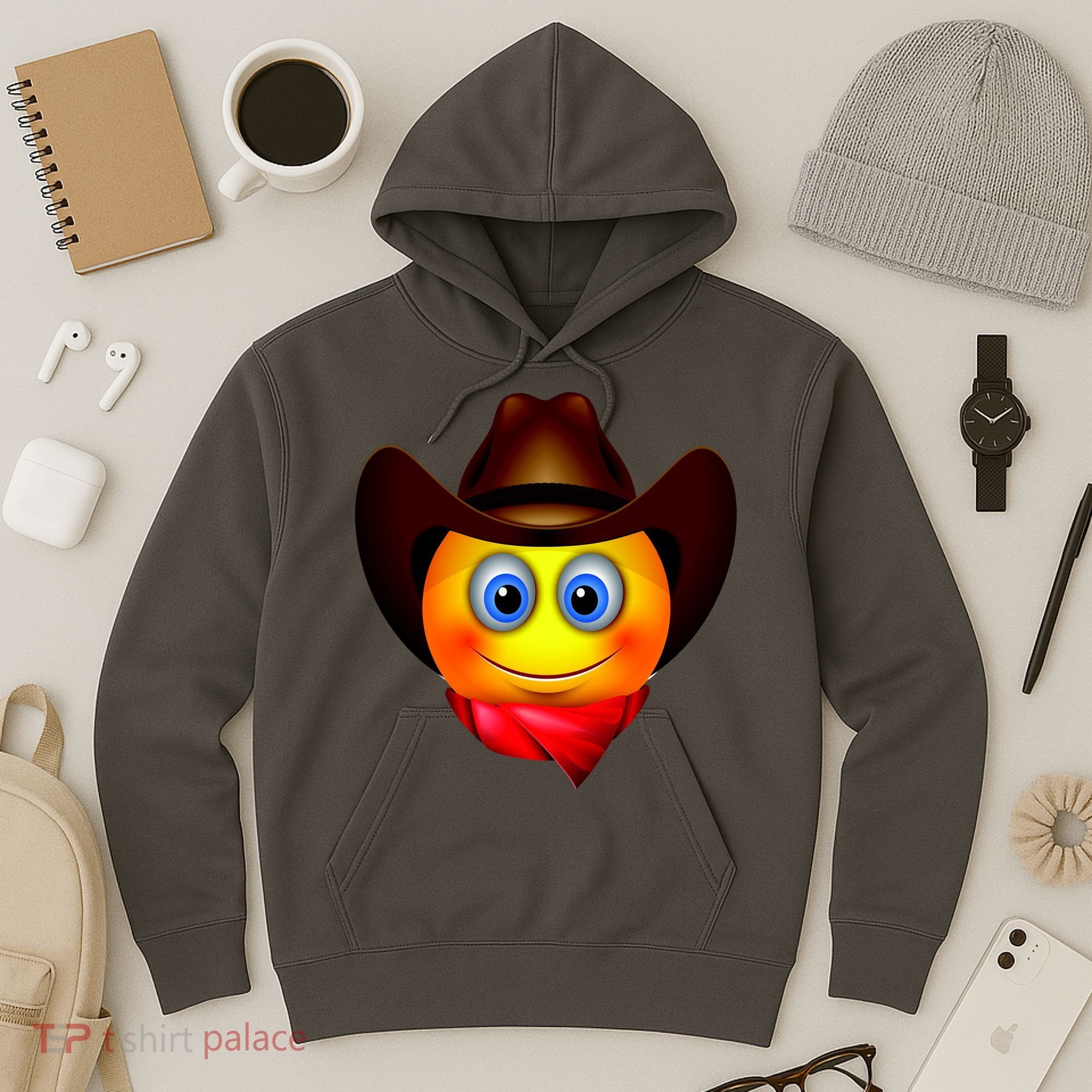 Cowboy Emoji Smiley Hoodie