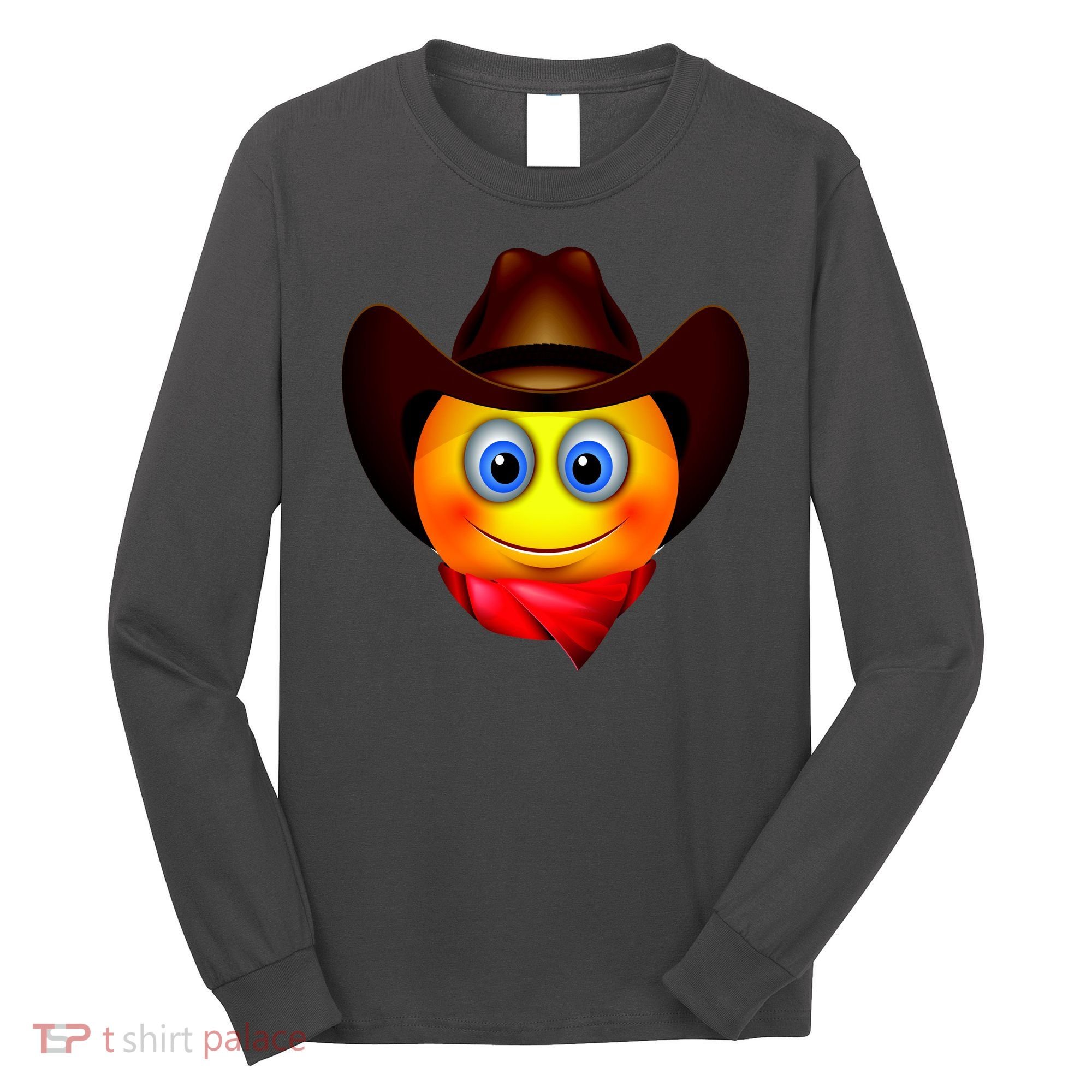 Cowboy Emoji Smiley Long Sleeve Shirt