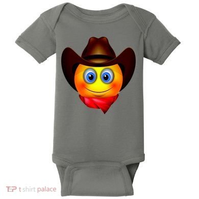Cowboy Emoji Smiley Baby Bodysuit