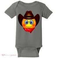 Cowboy Emoji Smiley Baby Bodysuit thumb 0