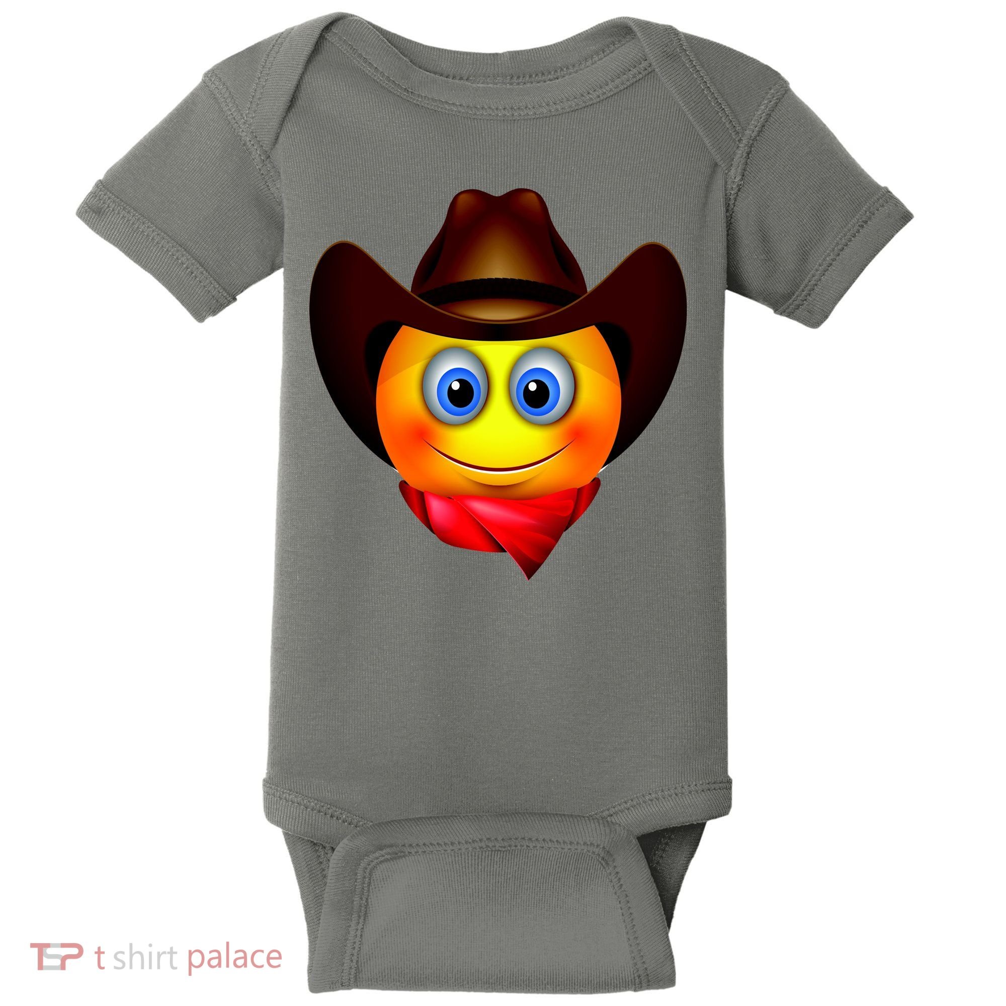 Cowboy Emoji Smiley Baby Bodysuit