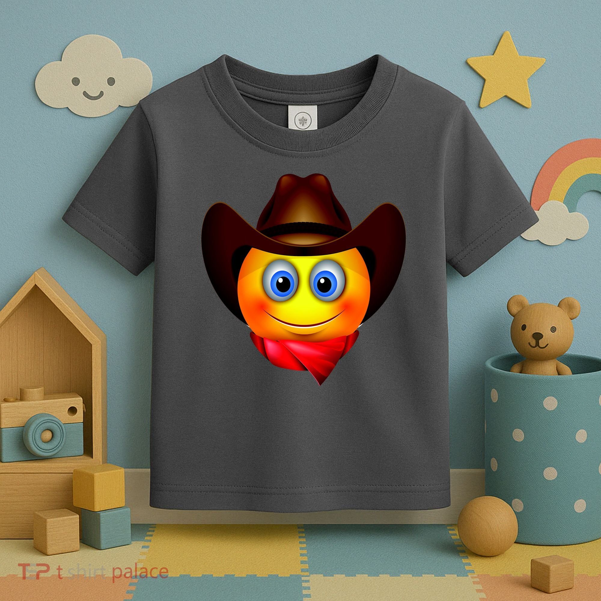 Cowboy Emoji Smiley Toddler T-Shirt