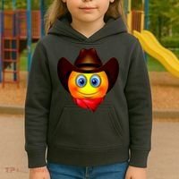 Cowboy Emoji Smiley Kids Hoodie thumb 3