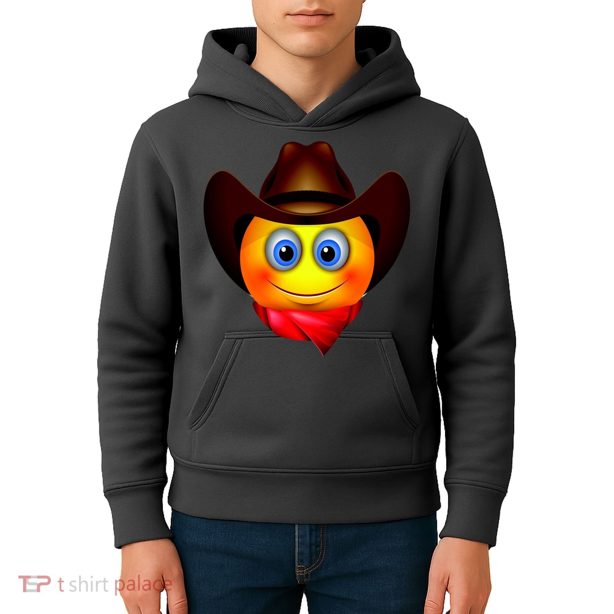 Cowboy Emoji Smiley Kids Hoodie