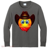 Cowboy Emoji Smiley Kids Long Sleeve Shirt thumb 0