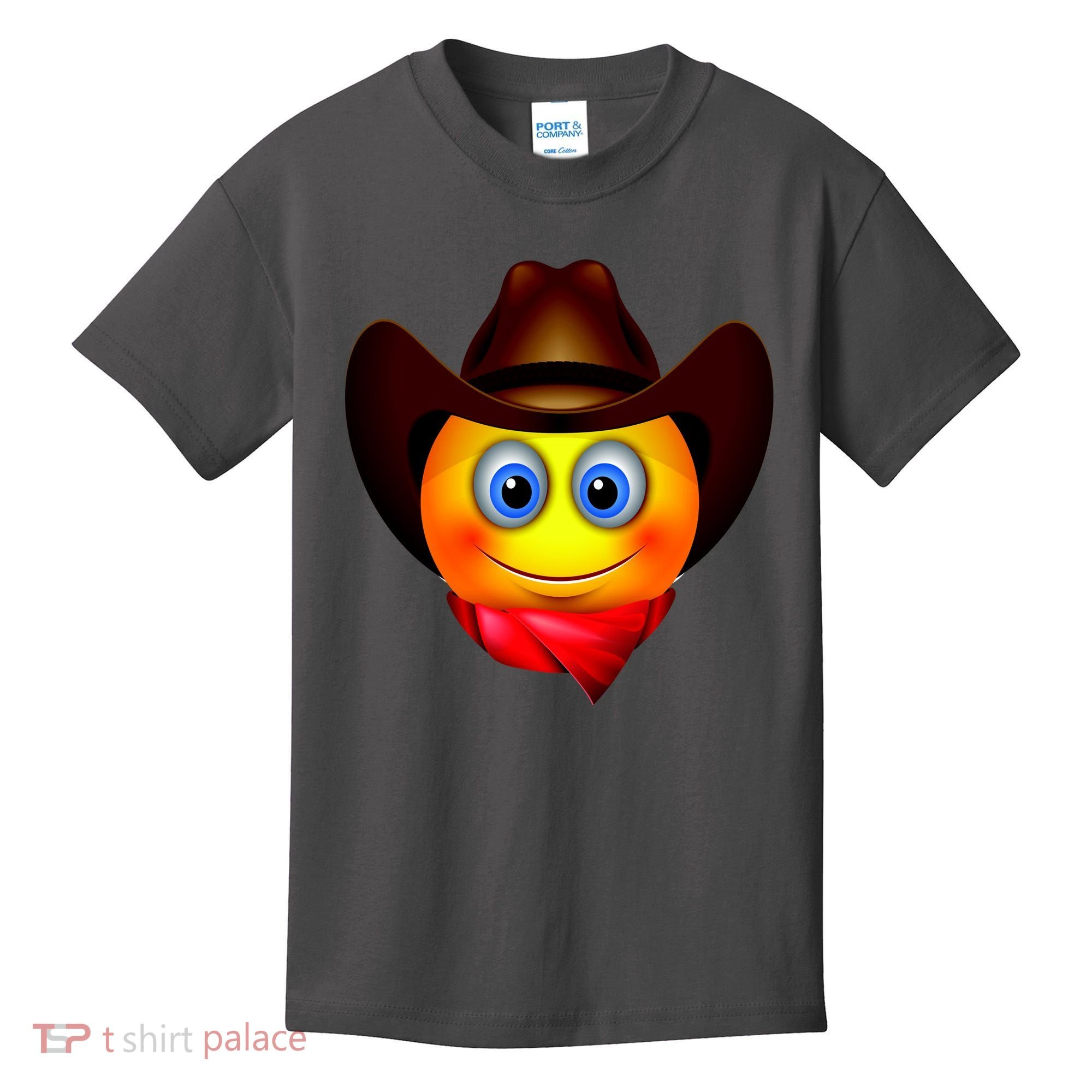 Cowboy Emoji Smiley Kids T-Shirt