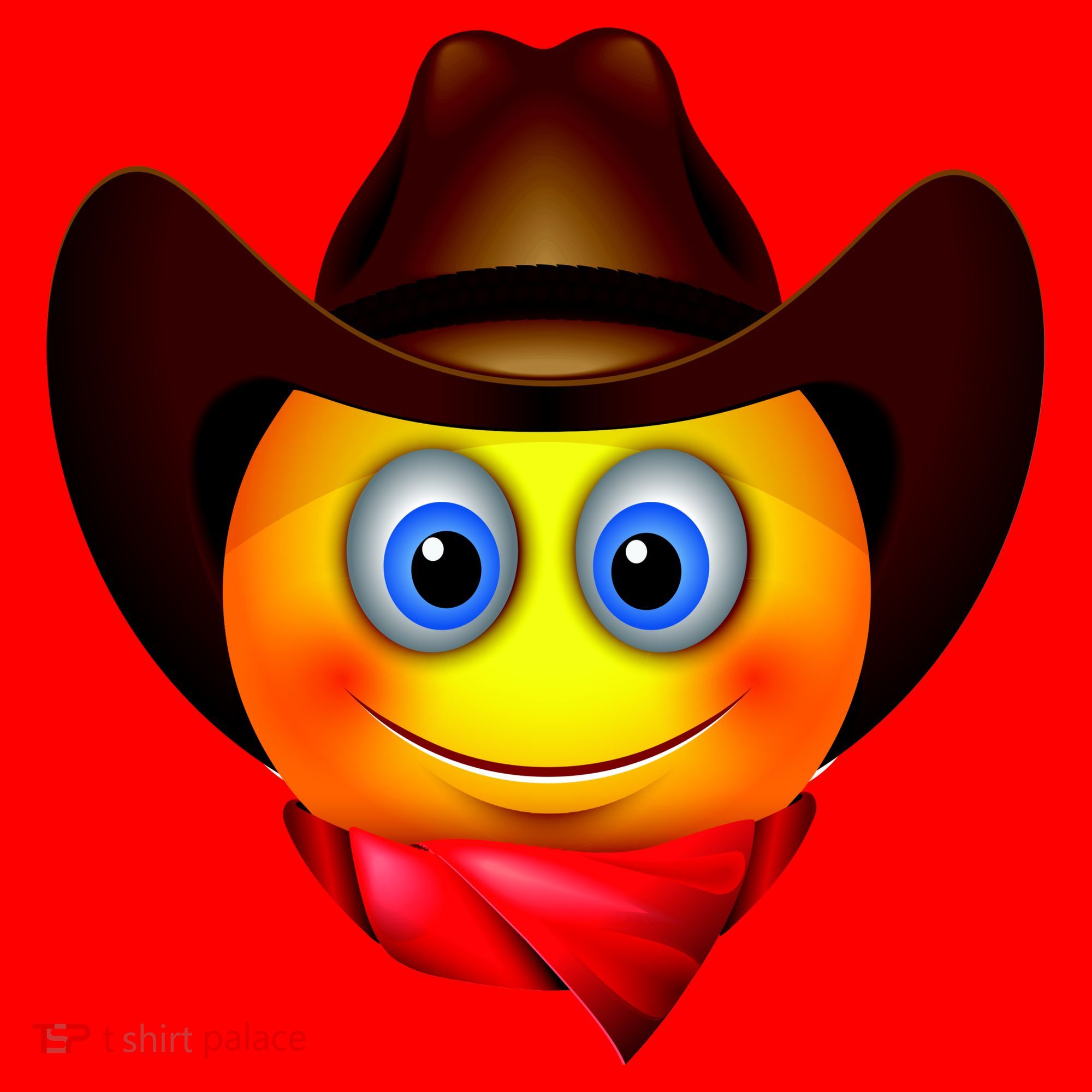 Cowboy Emoji Smiley Santa Hat