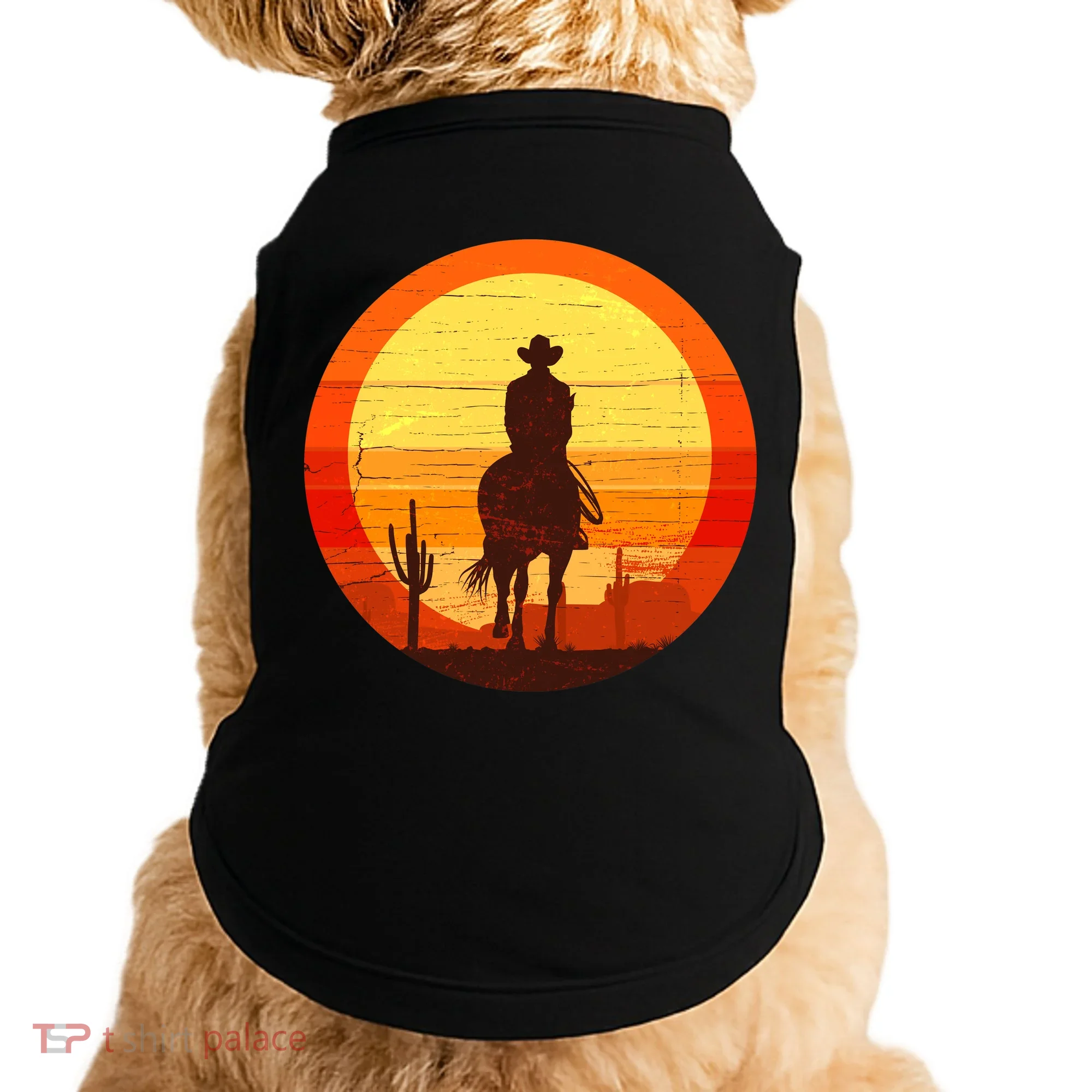 Cowboy Gamer Sunset Doggie Tank