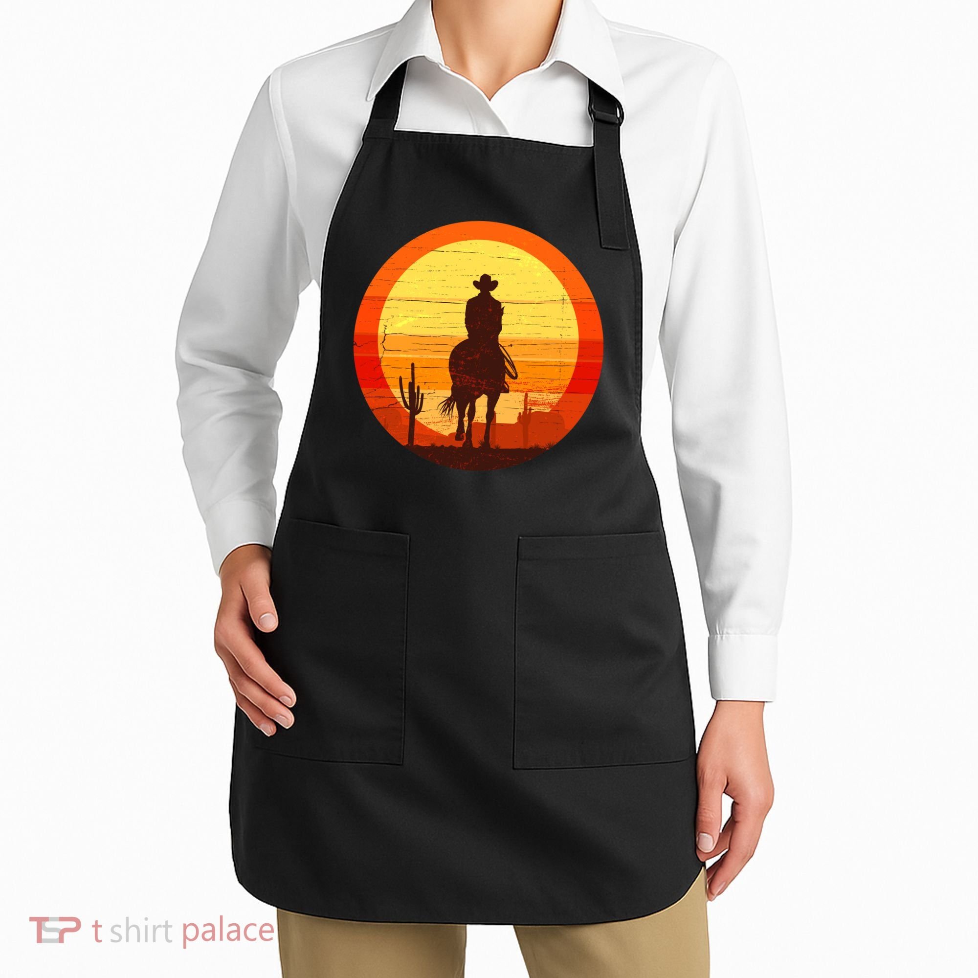 Cowboy Gamer Sunset Apron