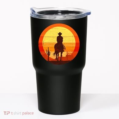 Cowboy Gamer Sunset Tumbler