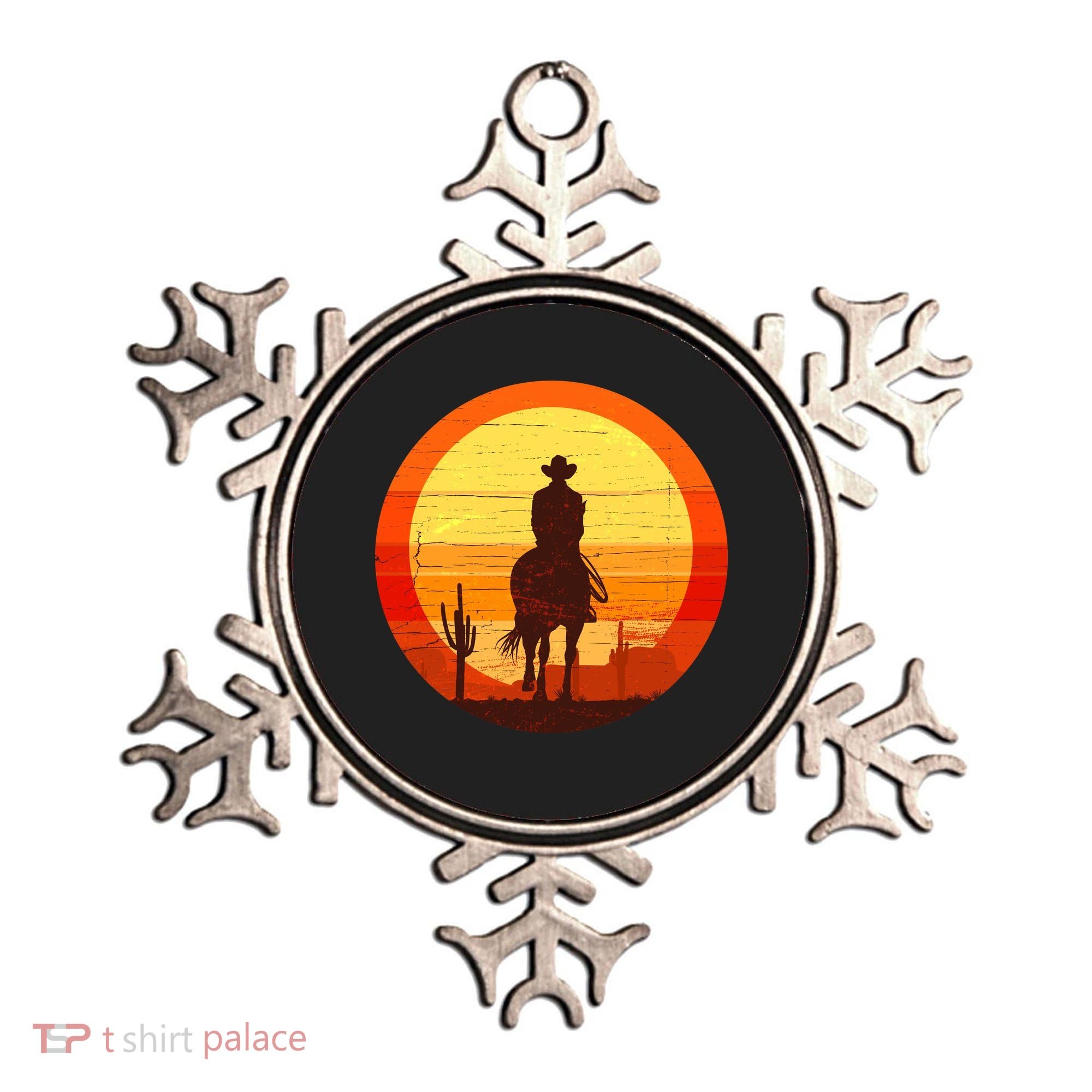 Cowboy Gamer Sunset Ornament