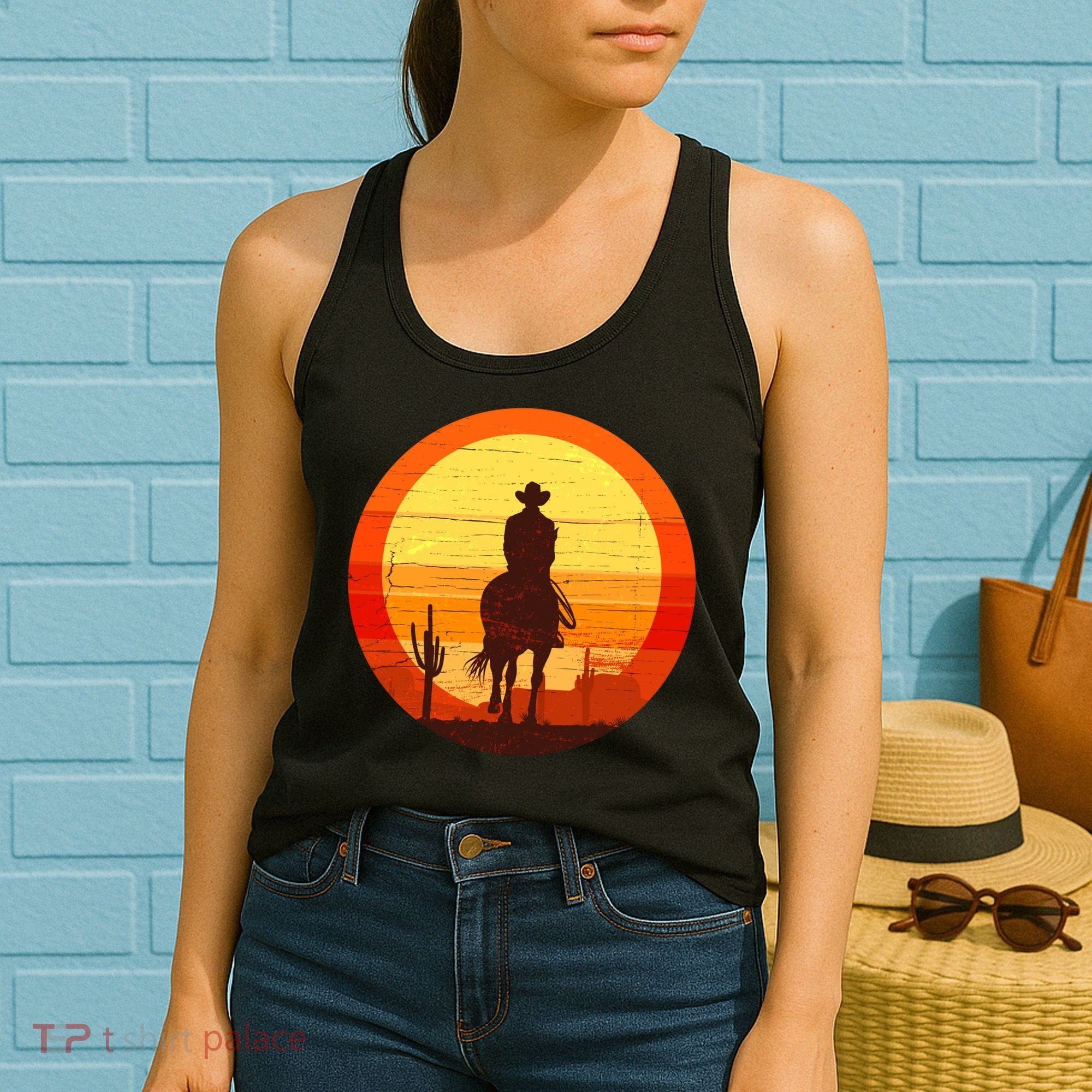 Cowboy Gamer Sunset Women's Tank Top