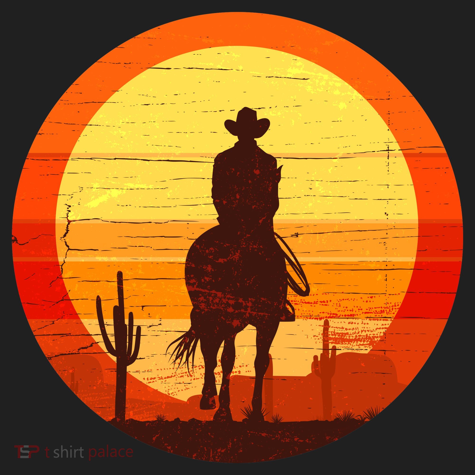 Cowboy Gamer Sunset Golf Towel