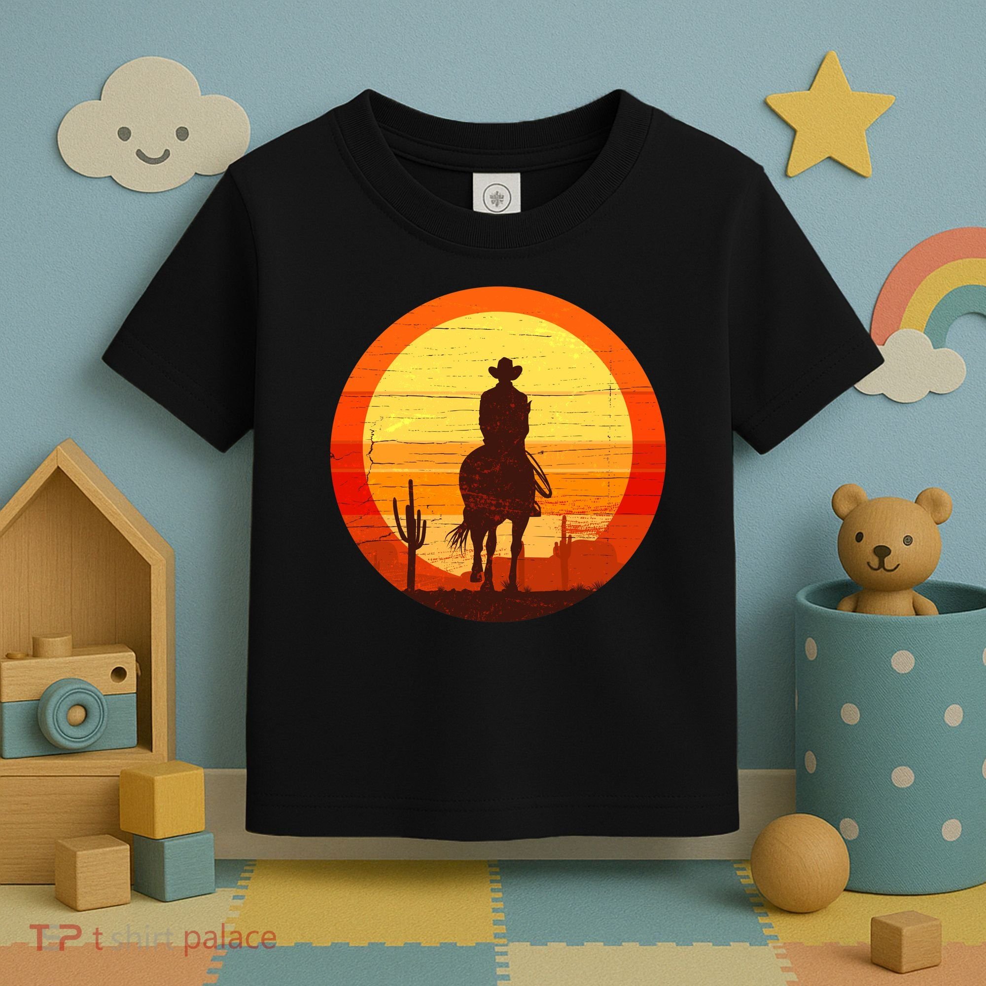 Cowboy Gamer Sunset Toddler T-Shirt