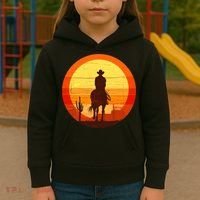 Cowboy Gamer Sunset Kids Hoodie thumb 3