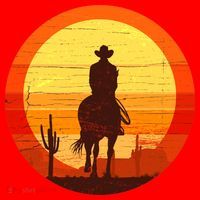 Cowboy Gamer Sunset Santa Hat thumb 1