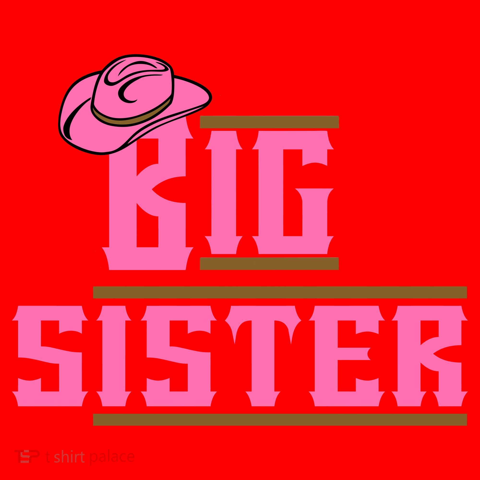 Cowgirl Big Sister Santa Hat