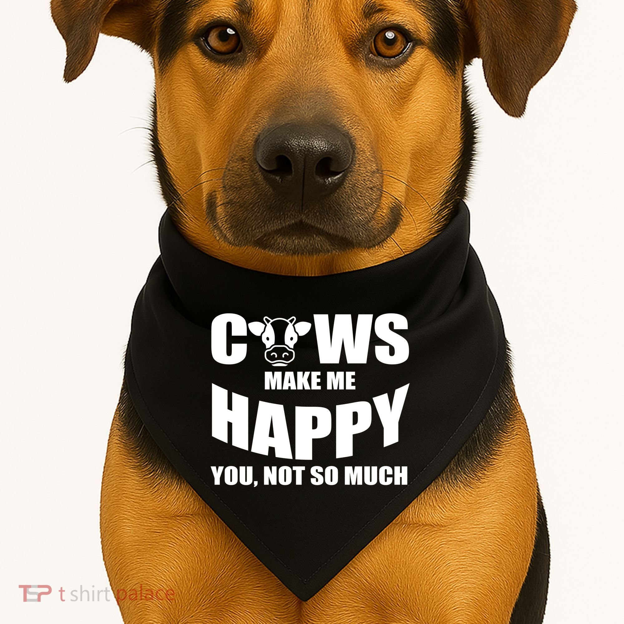 Cows Make Me Happy You Not So Much USA-Made Doggie Bandana