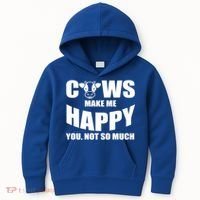 Cows Make Me Happy You Not So Much Kids Hoodie thumb 0
