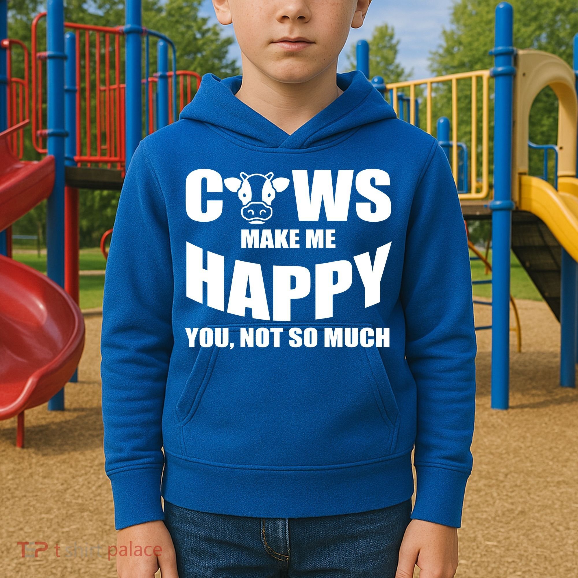 Cows Make Me Happy You Not So Much Kids Hoodie