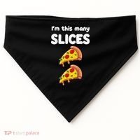 Cute Pizza 2nd Birthday I'm This Many Slices 2 Year Old USA-Made Doggie Bandana thumb 0