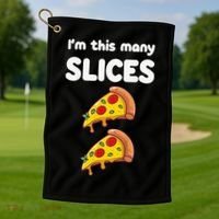 Cute Pizza 2nd Birthday I'm This Many Slices 2 Year Old Golf Towel thumb 1