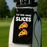 Cute Pizza 2nd Birthday I'm This Many Slices 2 Year Old Golf Towel thumb 2