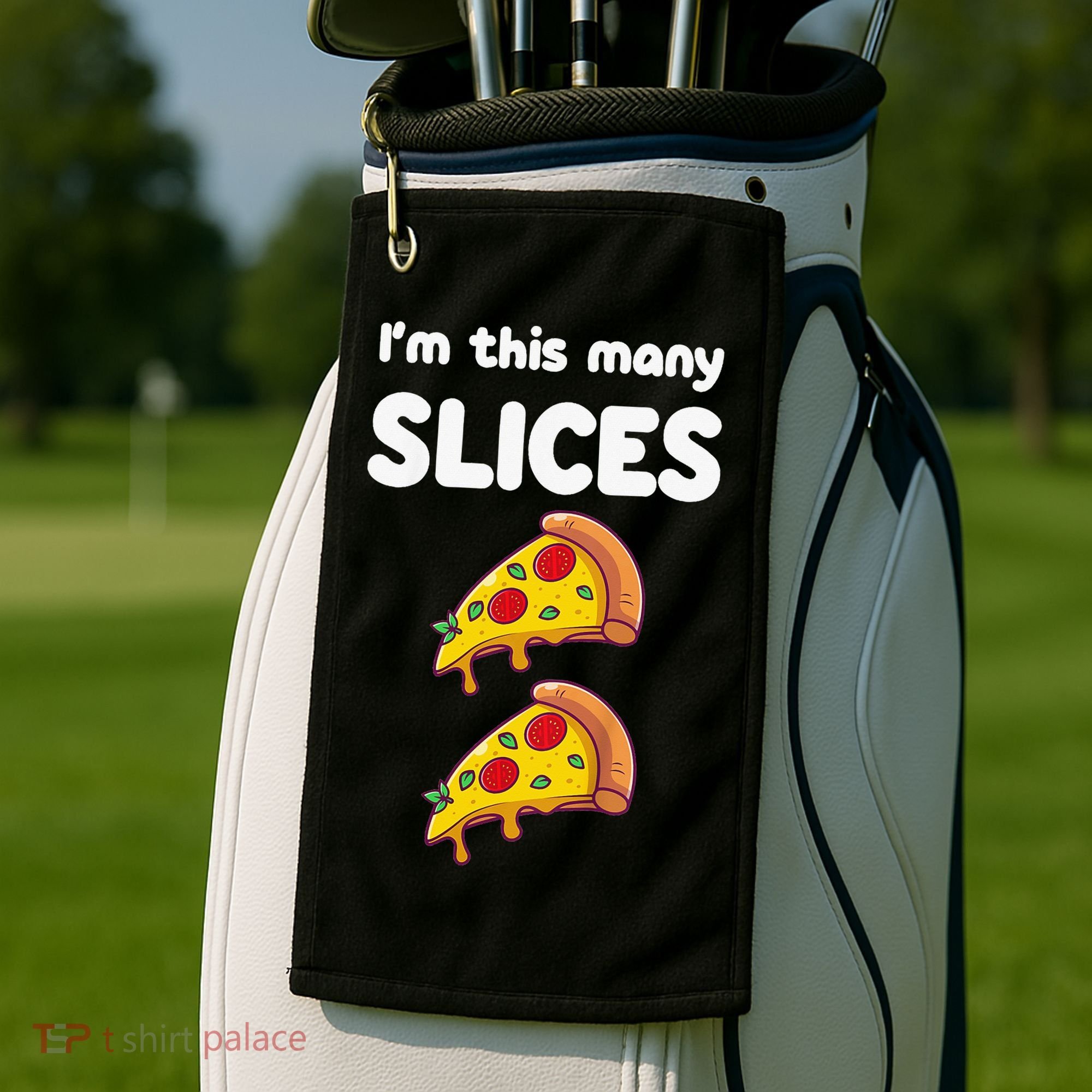 Cute Pizza 2nd Birthday I'm This Many Slices 2 Year Old Golf Towel