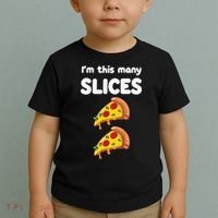 Cute Pizza 2nd Birthday I'm This Many Slices 2 Year Old Toddler T-Shirt thumb 2