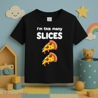 Cute Pizza 2nd Birthday I'm This Many Slices 2 Year Old Toddler T-Shirt thumb 3