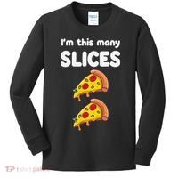 Cute Pizza 2nd Birthday I'm This Many Slices 2 Year Old Kids Long Sleeve Shirt thumb 0